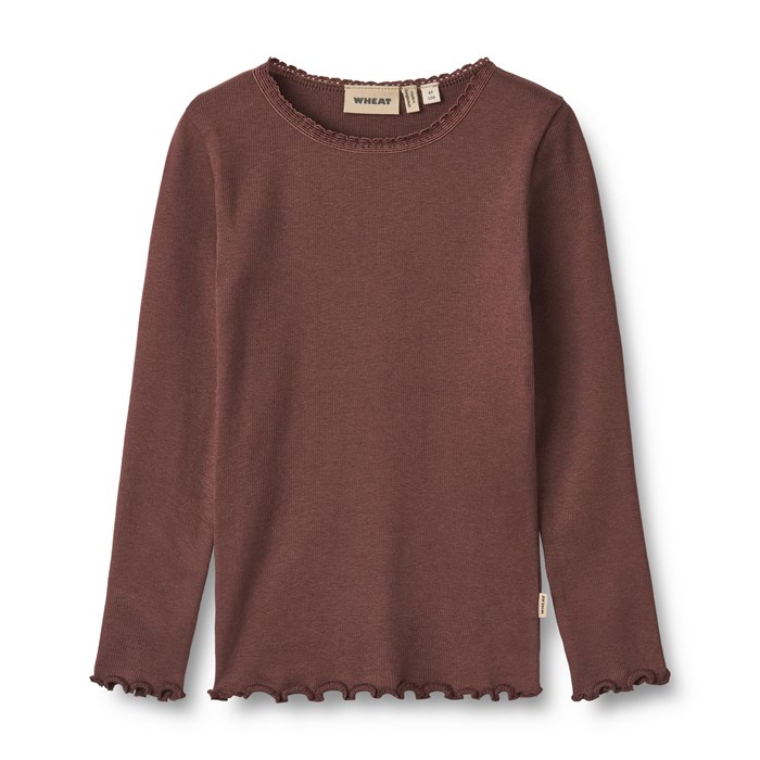 Wheat Rib T-Shirt Reese LS - Eggplant