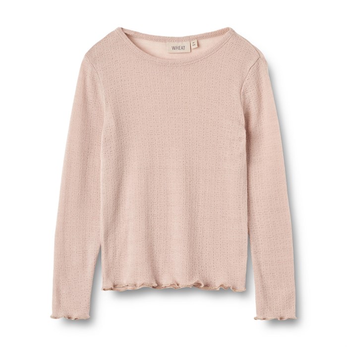 Wheat Wool Silk T-shirt L/S Alli - Pale lilac