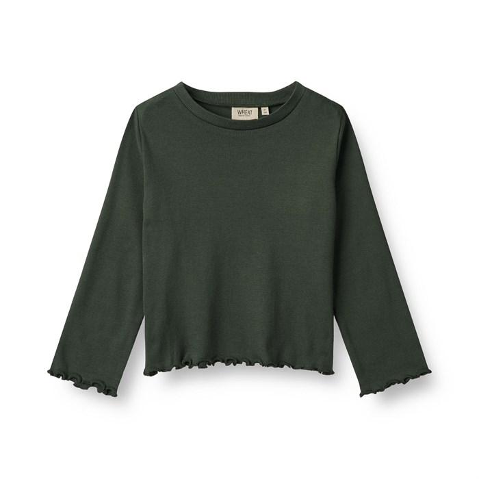 Wheat Rib T-Shirt Else LS - Black coal