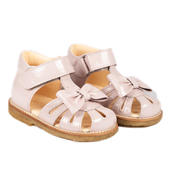 Angulus sandal med sløjfe og velcro - Pale Rose