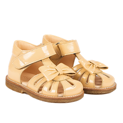 Angulus sandal med sløjfe og velcro - Mellow Yellow