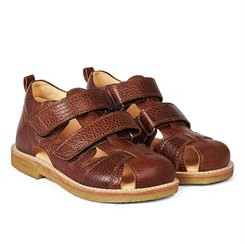 Angulus sandal med justerbar velcro - Cognac