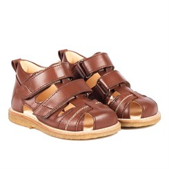 Angulus begyndersandal med justerbar velcro (Bred model) - Terracotta