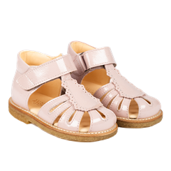 Angulus Begyndersandal med dråbedetalje og velcro (normal pasform) - Pale Rose