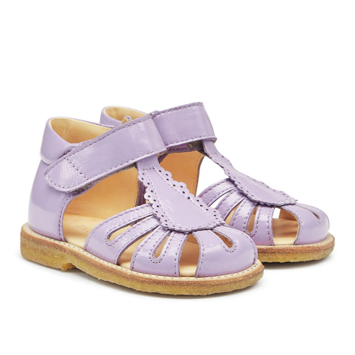 Angulus Begyndersandal med dråbedetalje og velcro (normal pasform) - Lilac