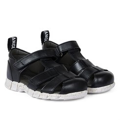 Angulus begyndersandal med justerbar velcro - Sort (normal til bred pasform)