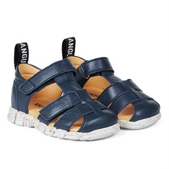 Angulus begyndersandal med justerbar velcro - Navy (normal til bred pasform)