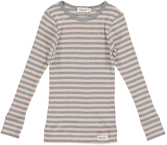 MarMar Modal stripes Tee LS (Rose/Grey melange)