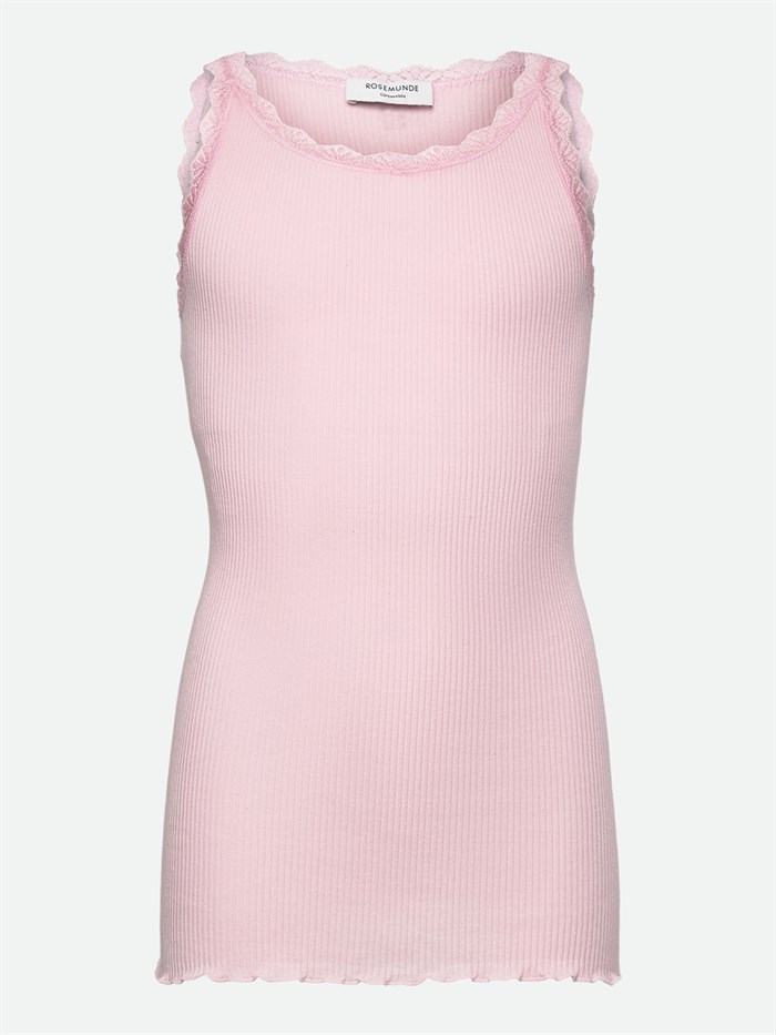 Rosemunde Silk top regular w/ lace - Sugar plum