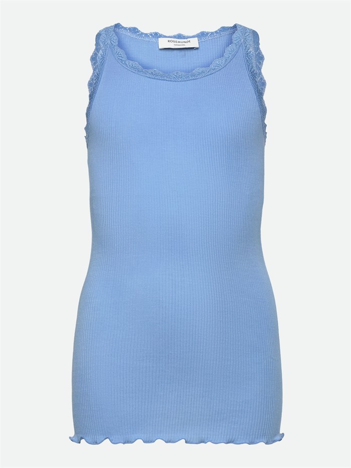 Rosemunde Silk top regular w/ lace - Sugar plum