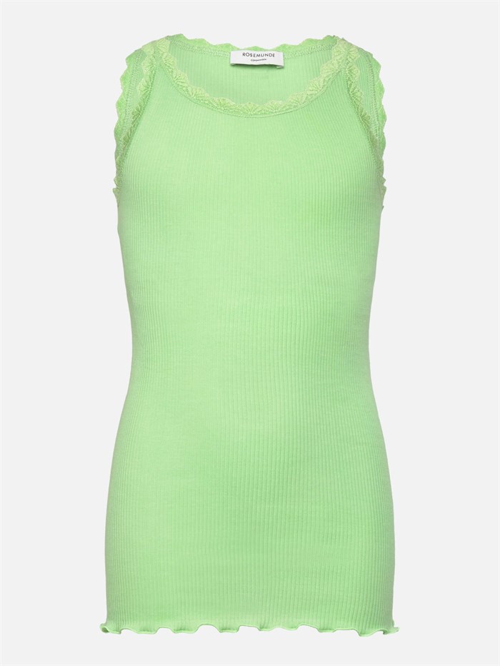 Rosemunde Silk top regular w/ lace - Sugar plum