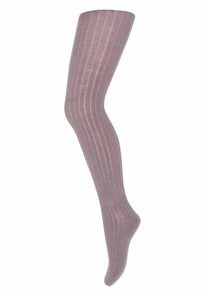 MP superwash uld - Rib tights - Dark Purple Dove