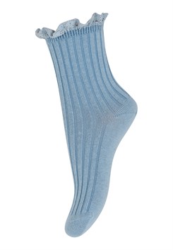 MP Julia socks w/lace - Dusty Blue