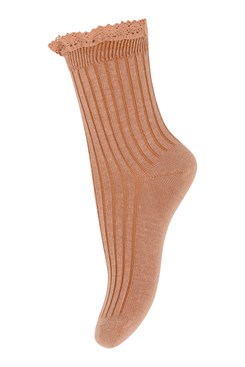 MP Julia socks w/lace - Tawny Brown