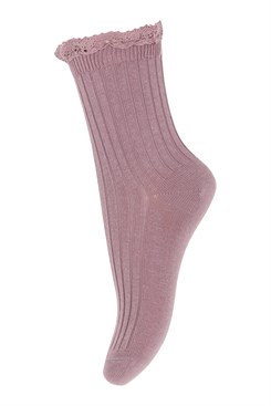 MP Julia socks w/lace - Elderberry