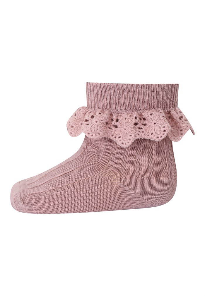 MP Lisa socks w/lace - Wood Rose