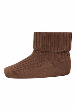 MP Wool Rib Turn Down sock - Peacan Pie