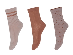 MP Ella socks 3-pack - Copper Brown