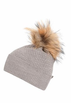 MP Chunky Oslo Beanie w/ Raccoon - Light Brown Melange