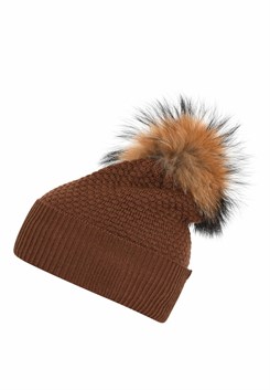 MP Chunky Oslo Beanie mit Waschbär – Root Beer
