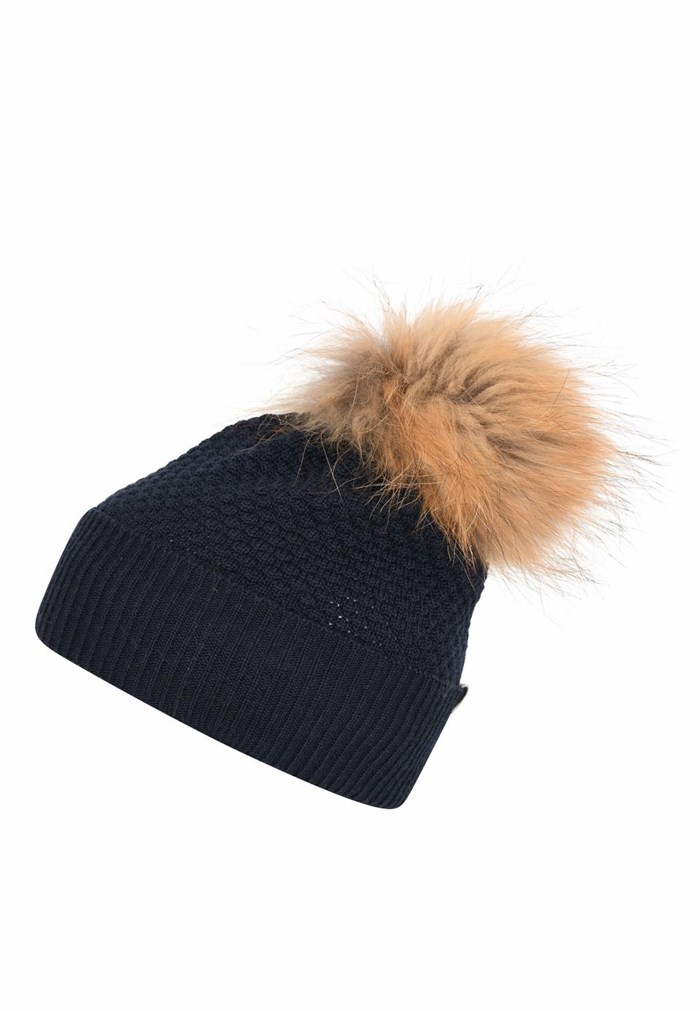 MP Chunky Oslo Beanie w/ Raccoon - Navy