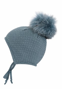 MP Chunky Oslo Baby hat w/Fake fur - Stormy Sea