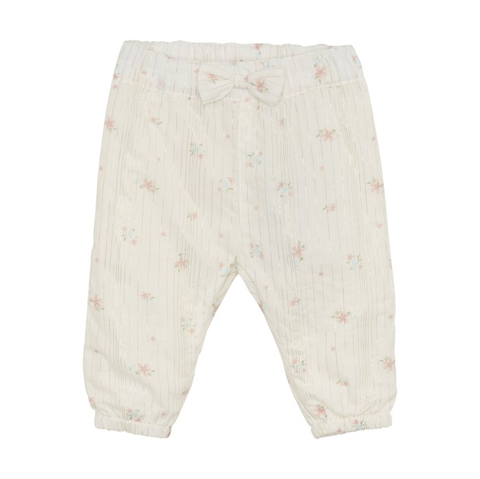 Minymo Pants AOP w. Lining - Eggnog