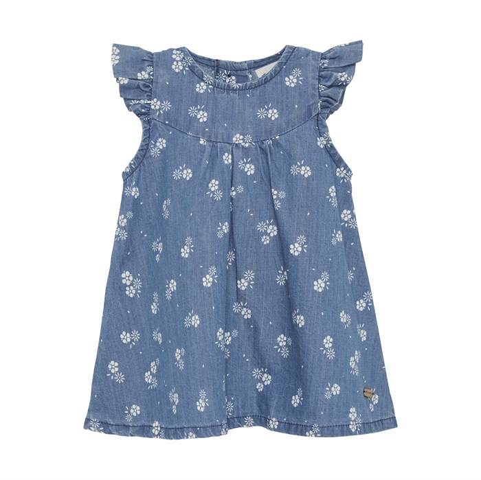 Minymo Dress SS AOP Chambray - Gray Mist