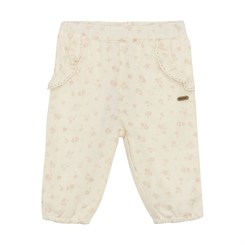 Minymo Pants AOP w. Lining - Eggnog