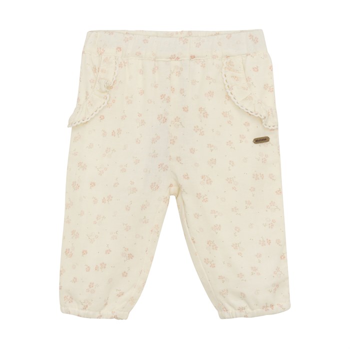 Minymo Pants AOP w. Lining - Eggnog