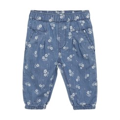 Minymo Pants AOP Chambray - Gray Mist