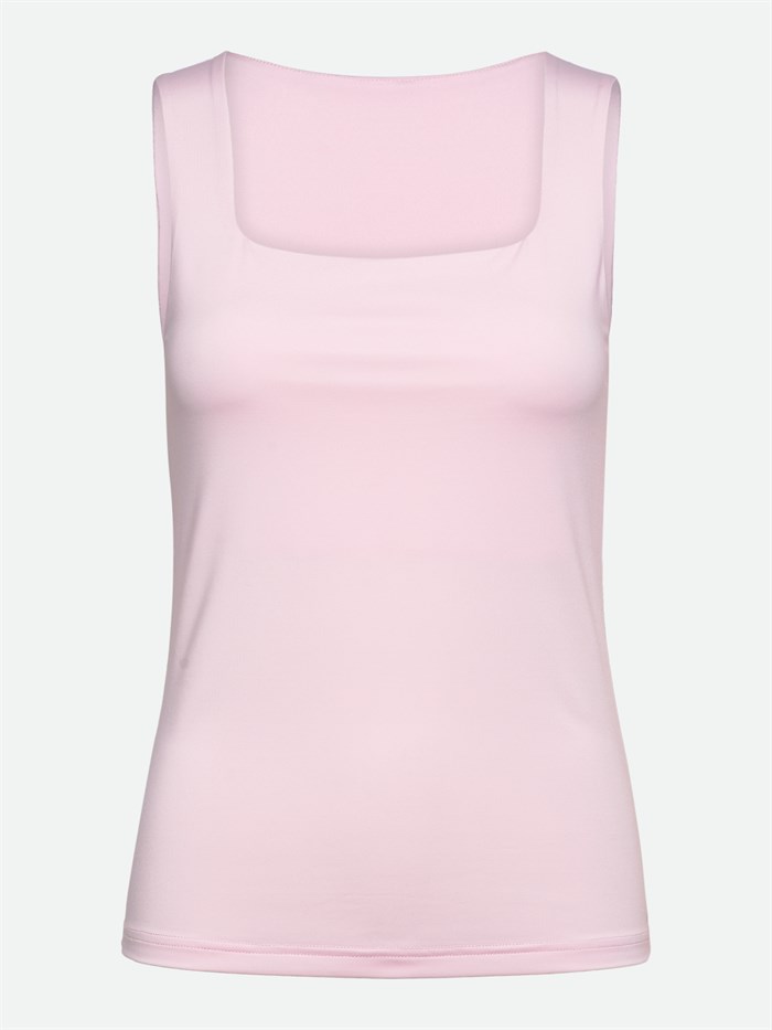 Rosemunde ikoniske Babette silketop med blonder - Blue heaven