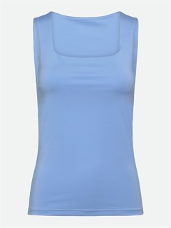 Rosemunde ikoniske Babette silketop med blonder - Blue heaven