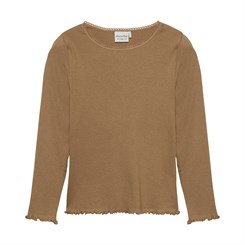 Minymo T-shirt LS rib - Tobacco Brown