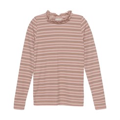 Minymo T-shirt LS rib bamboo - Mahogany Rose