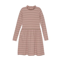 Minymo dress rib LS bamboo - Mahogany Rose