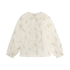 Minymo Shirt LS AOP w. Lining - Eggnog