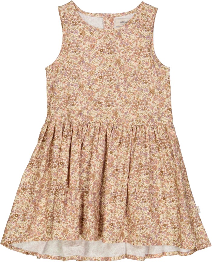 Wheat dress Sarah - Clam flowers