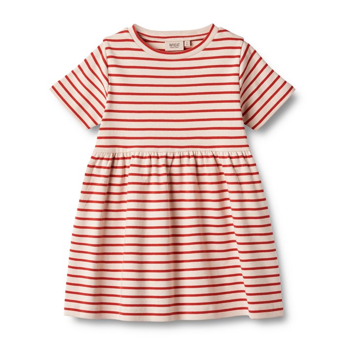 Wheat dress SS Anna - Red stripe