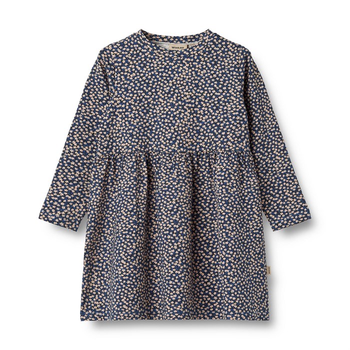 Wheat dress Sessa LS - Blue flowers