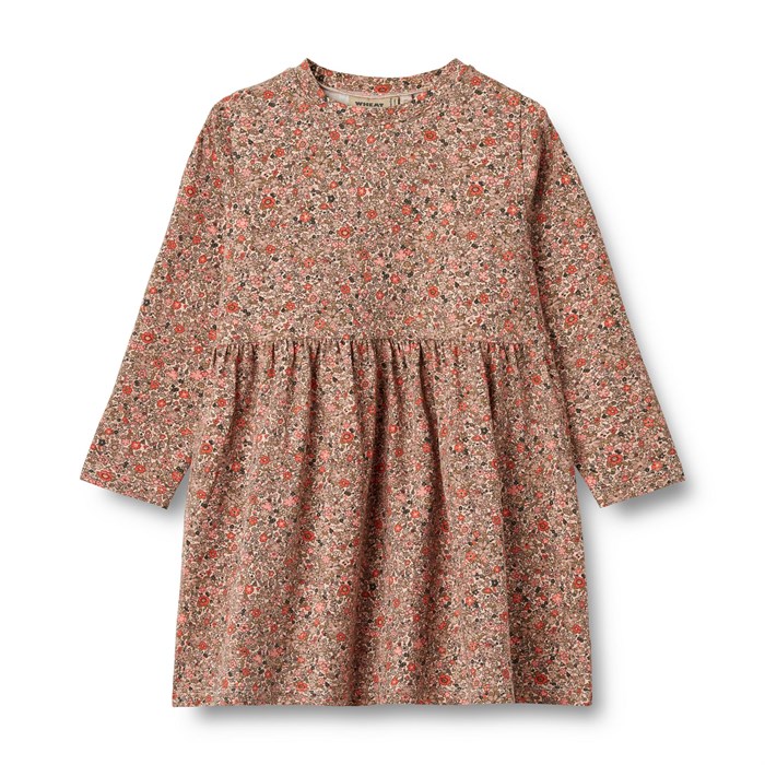 Wheat dress Sessa LS - Rose flower meadow