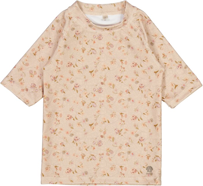 Wheat swim T-shirt Jackie SS - Purple poppy flowers