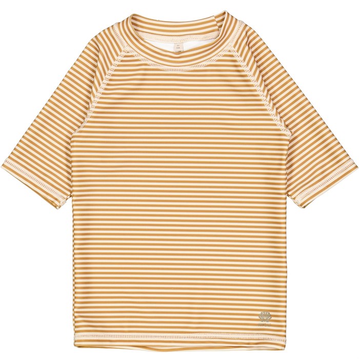 Wheat swim T-shirt Jackie SS - Golden green stripe