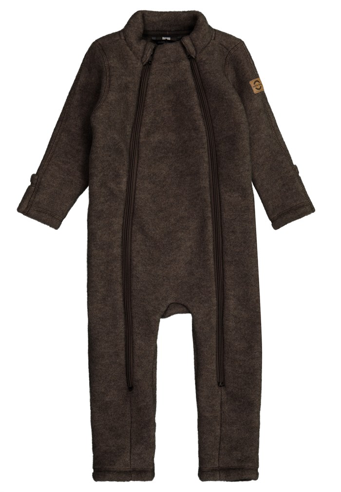 Mikk-Line wool suit - Dark Brown Melange