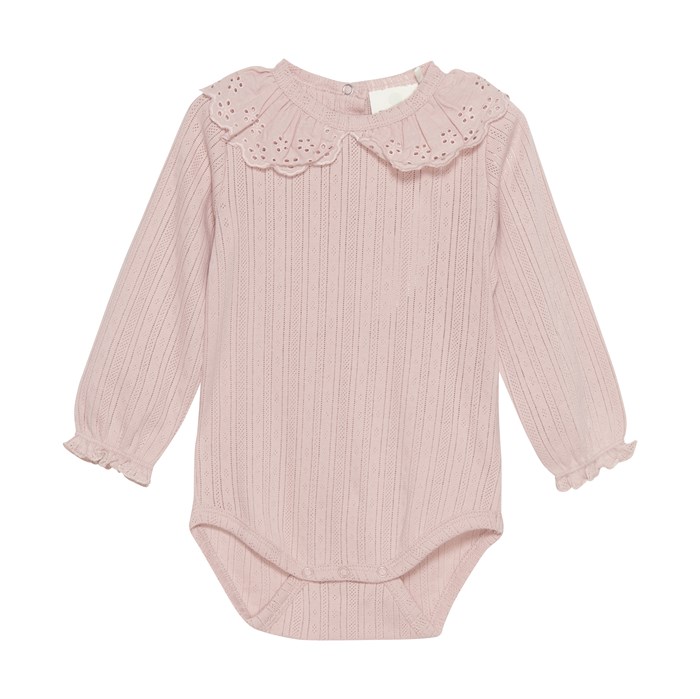 En Fant body LS pointelle - Misty Rose