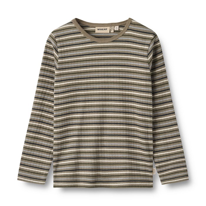 Wheat T-shirt Stig LS - Multi stripe