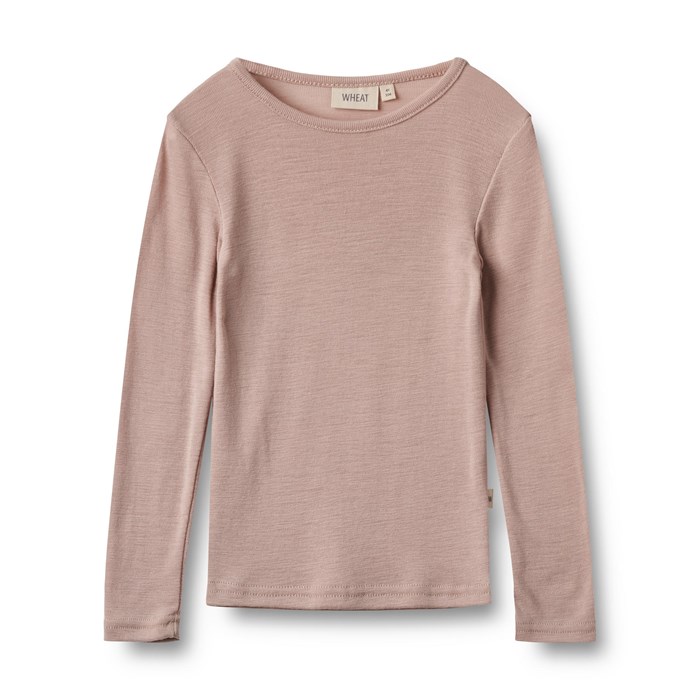 Wheat Wool T-shirt L/S Alfie - Dry rose