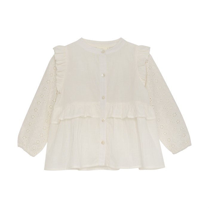 En Fant Shirt Broderie Anglaise - Eggnog