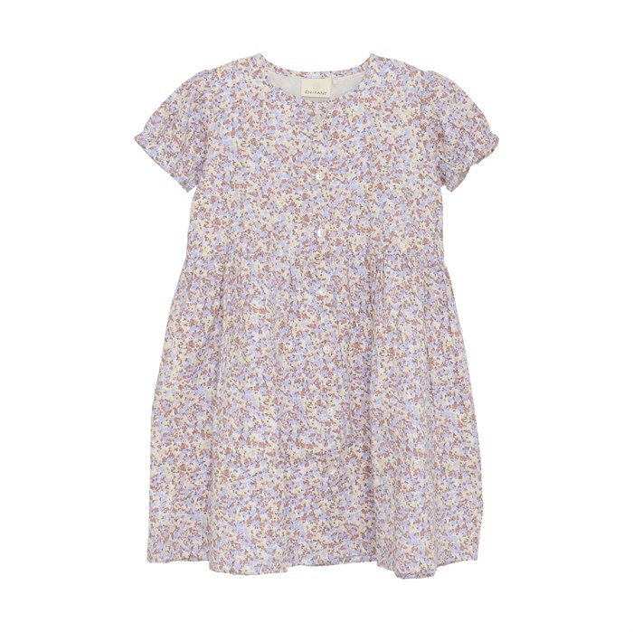 En Fant Dress Woven AOP - Eggnog