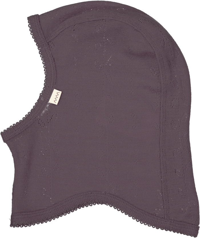 MarMar Balaclava (wool Pointelle) - Plum